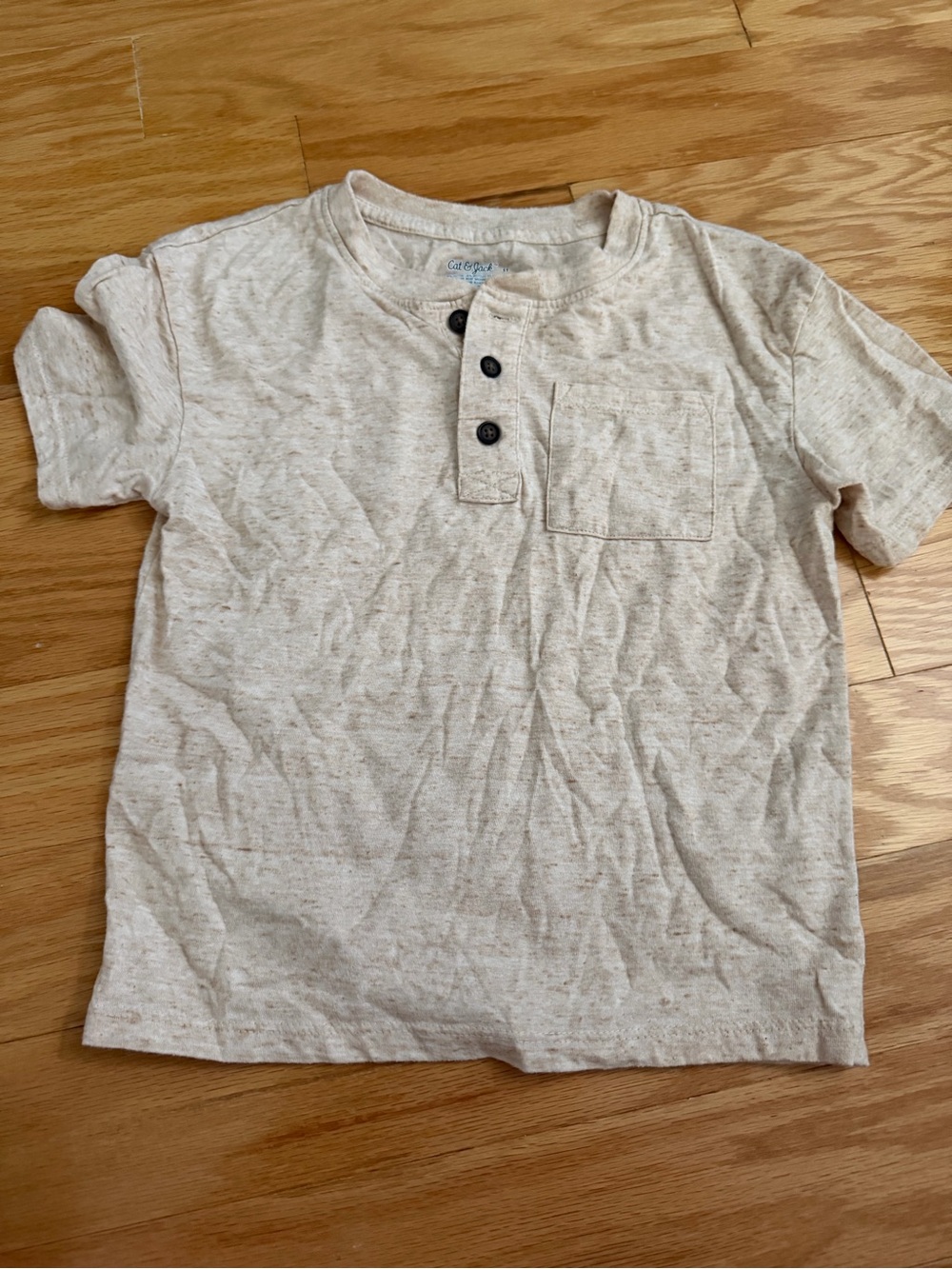 Cat & Jack Cream Henley Pocket Tee - Neutral Tone